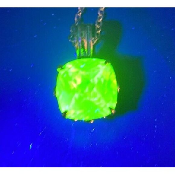 Two-tone Necklace Cushion Cut Pink CZ Renaissance Revival 16" + 3" Barbiecore - Picture 3 of 13